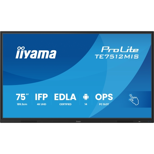 Display Interactiv Iiyama Seria ProLite TE7512MIS-B4AG, 75 inch, 3840 x 2160 pixeli, Black
