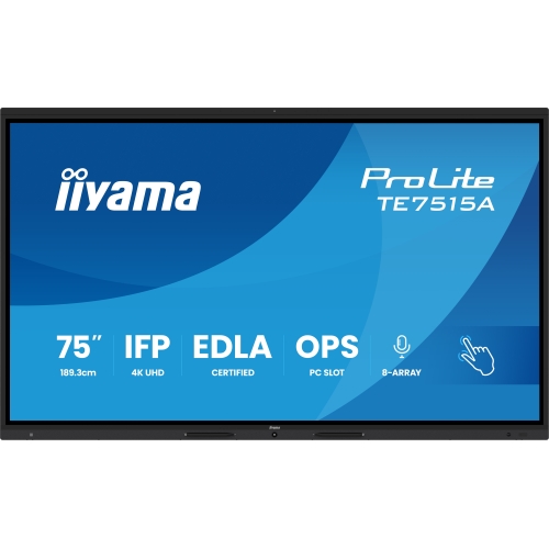 Display Interactiv Iiyama Seria ProLite TE7515A-B1AG, 75 inch, 3840 x 2160 pixeli, Black