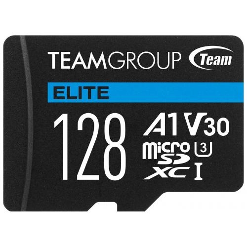 Memory Card microSDXC TeamGroup Elite 128GB, Class 10, UHS-I U3, V30, A1 + Adaptor SD