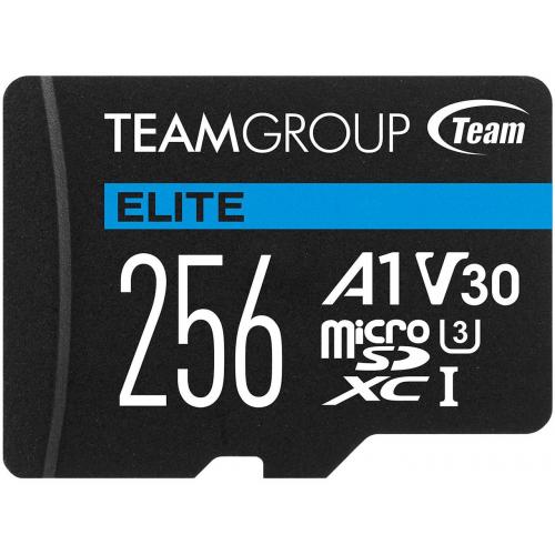Memory Card microSDXC TeamGroup Elite 256GB, Class 10, UHS-I U3, V30, A1 + Adaptor SD