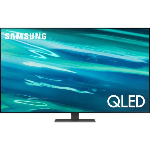 Televizor, Samsung, SM, QE65Q80AATXXH, 2021, 163CM, QLED, Smart TV, 4K ,Negru, Plat, Tizen, Mirroring iOS, Android, Quantum Processor 4K,HDR10+/HLG, 120Hz, DVB-T2CS2, 2.2, 60 W, Subwoofer integrat: Da, Wi-Fi,Bluetooth, 1 x RJ-45, 1 x S/PDIF, CI+ slot, 3 x