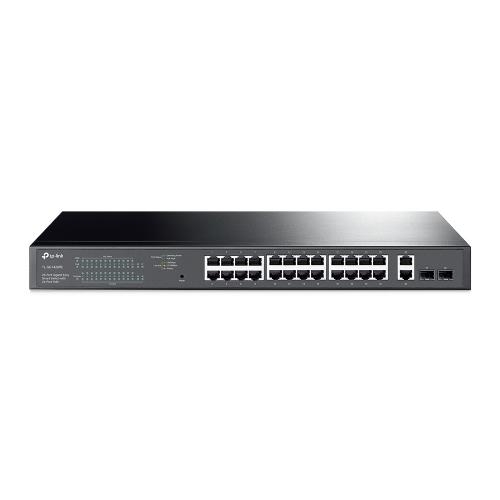 TP-LINK 28-Port Gigabit Easy Smart Switch with 24-Port PoE+, Standarde și Protocoale: IEEE 802.3, IEEE 802.3u, IEEE 802.3ab, IEEE 802.3x, IEEE 802.3af, IEEE 802.3at, IEEE 802.1q, IEEE 802.1p, Interfață: 26 10/100/1000 Mbps RJ45 Ports, 2 Gigabit SFP Ports,