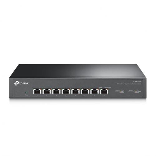 Switch TP-Link TL-SX1008, 8-Port 10G Desktop/Rackmount, Standards and Protocols: IEEE 802.3, 802.3u, 802.3ab, 802.3x, 802.1p, 802.3an, 802.3bz, Interface:  8× 100Mbps/1Gbps/2.5Gbps/5Gbps/10Gbps Ports, Auto- Negotiation, Auto-MDI/MDIX, 1 smart fan with adj