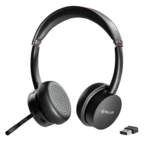 Casti cu microfon Tellur WS Voice Pro, Bluetooth 5.3/USB Wireless, Black