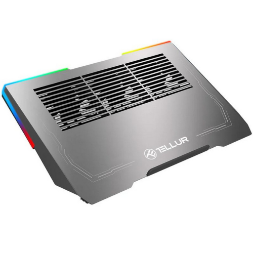Cooler Pad laptop Tellur Shade pentru laptop de 17 inch, RGB LED, Gray