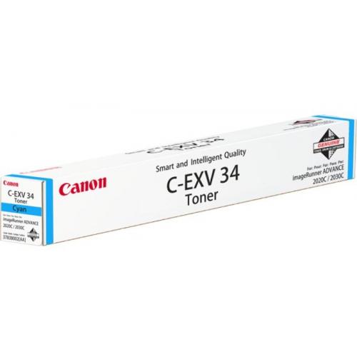 Toner Canon EXV34C, cyan, capacitate 19000 pagini, pentru IR Advance C2020/2030