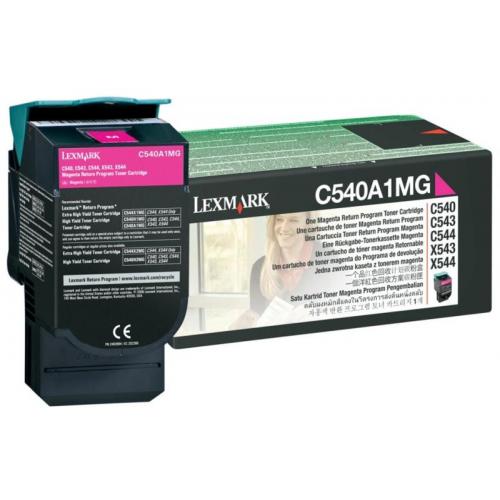 Toner Lexmark C540A1MG, magenta, 1 k, C540n , C543dn , C544dn ,C544dtn , C544dw , C544n , C546dtn , X543dn , X544dn , X544dtn , X544dw, X544n , X546dtn , X548de , X548de Statoil , X548dte