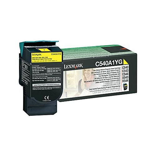 Toner Lexmark C540A1YG, yellow, 1 k, C540n , C543dn , C544dn ,C544dtn , C544dw , C544n , C546dtn , X543dn , X544dn , X544dtn , X544dw, X544n , X546dtn , X548de , X548de Statoil , X548dte