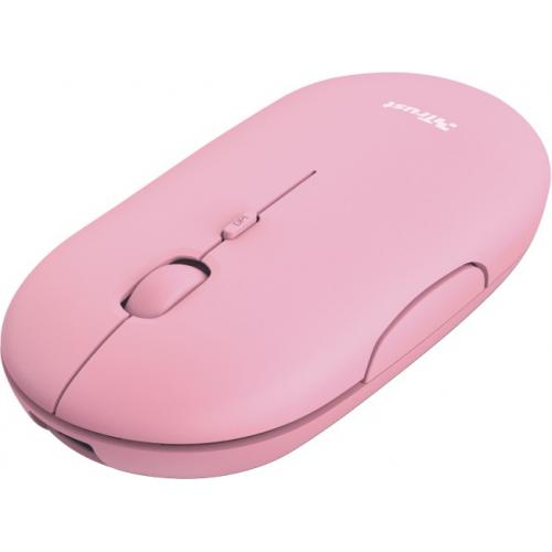 Mouse Trust Puck, Rechargeable Bluetooth, roz