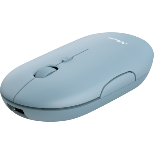 Mouse Optic Trust Puck Rechargeable, USB Wireless, Blue