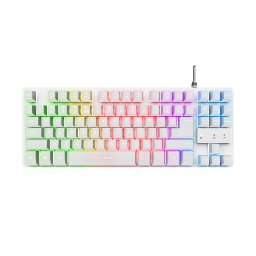 Tastatura Trust GXT833W Thado, Rainbow LED, USB-A, White