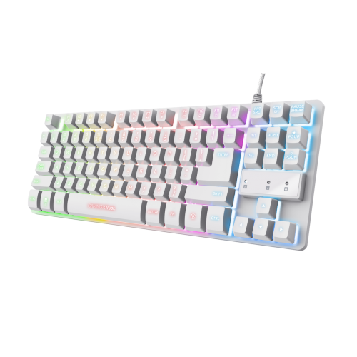 Tastatura Trust GXT833W Thado, Rainbow LED, USB-A, White
