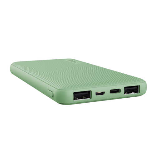 Baterie portabila Trust Primo Ultra-thin, 10000mAh, 2x USB, 1x MicroUSB, 1x USB-C, Green