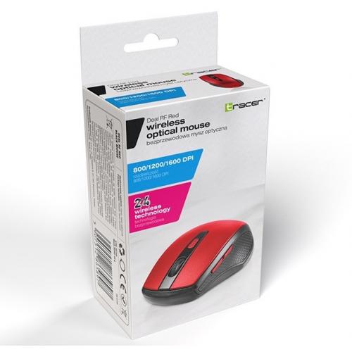 Mouse Optic Tracer Deal RF Nano, USB Wireless, Red-Black