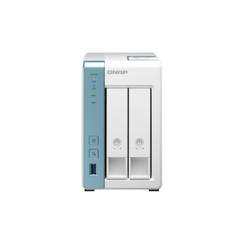 NAS QNAP TS-231P3-4G 0/2HDD Tower, White