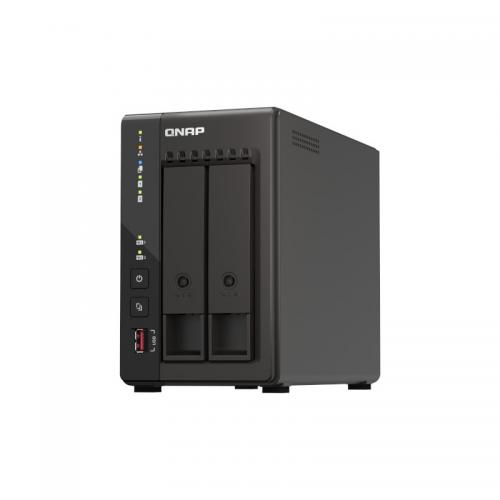 NAS QNAP 253E 2-Bay, CPU Intel® Celeron® J6412 4-core/4-thread processor, burst up to 2.6 GHz, RAM 8 GB DDR4 onboard not expandable, HDD 2.5