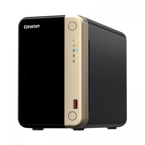 NAS QNAP 264 2-Bay, CPU Intel Celeron N5105/N5095 4-core/4-thread Processor, RAM 8 GB DDR4 (onboard, not expandable), HDD 2 x 2.5