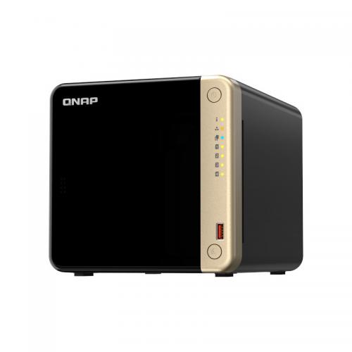 NAS QNAP 464 4-Bay, CPU Intel Celeron N5105/N5095 4-core/4-thread Processor, RAM 4GB (1x 4GB) DDR4 (2 x SODIMM slots, max. 16GB total), HDD 4 x 2.5