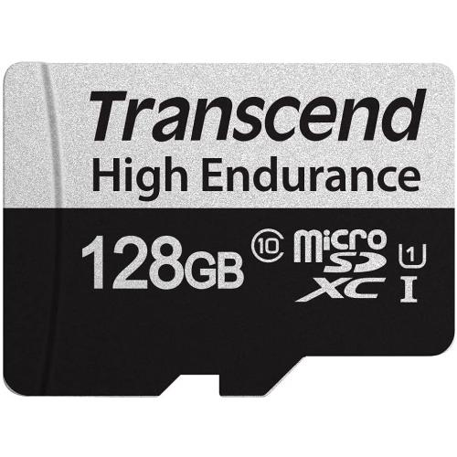 Memory Card microSDXC Transcend 350V 128GB, Class 10, UHS-I U1 + Adaptor SD