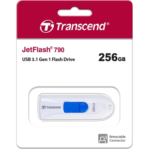 Stick Memorie Transcend JetFlash 790 256GB, USB 3.0, White