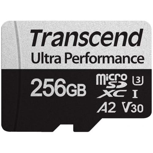 Memory Card microSDXC Transcend 340S 256GB, Class 10, UHS-I U3, V30, A2 + Adaptor SD