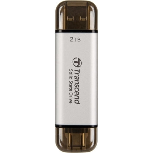 SSD portabil Transcend ESD310S, 2TB, USB-A/C 3.1, Silver