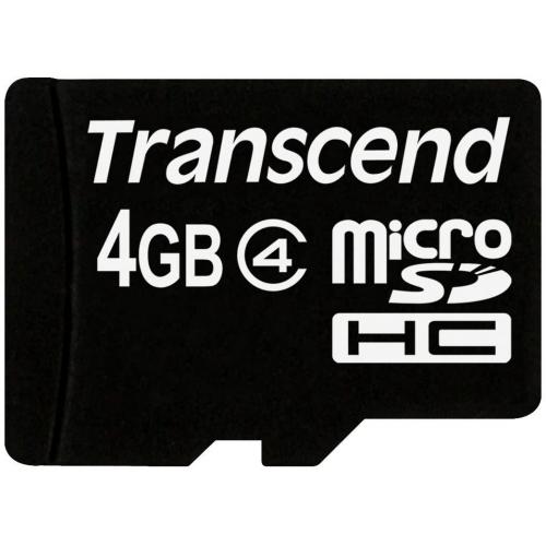 Memory Card microSDHC Transcend 4GB, Class 4 + Adaptor SD