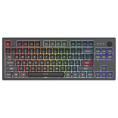 Tastatura Montech MKey TKL Darkness Yellow Switch, RGB LED, USB-C, Black