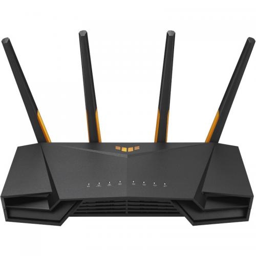 ASUS TUF Gaming AX3000 Dual Band WiFi 6 Gaming Router, TUF-AX3000, Network Standard: IEEE 802.11a, IEEE 802.11b, IEEE 802.11g, WiFi 4 (802.11n), WiFi 5 (802.11ac), WiFi 6 (802.11ax), IPv4, IPv6, Data rate: (2.4GHz) : up to 574 Mbps, (5GHz) : up to 2402 Mb