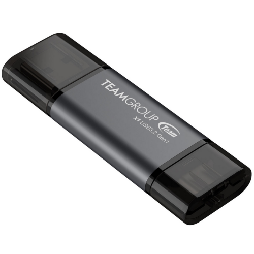 Stick Memorie TeamGroup X1, 128GB, USB-C/A 3.0, Black-Gray
