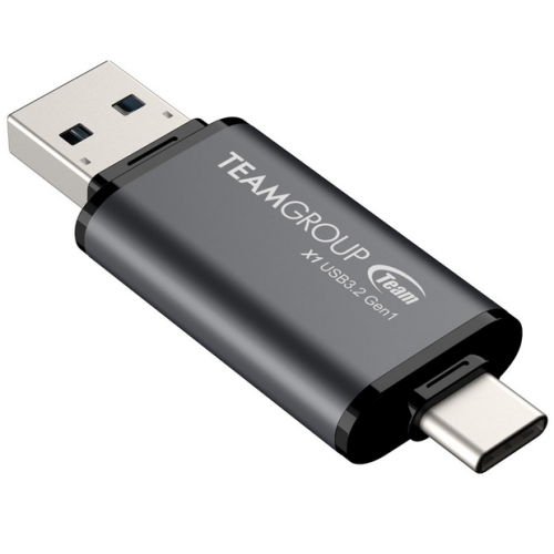 Stick Memorie TeamGroup X1, 128GB, USB-C/A 3.0, Black-Gray