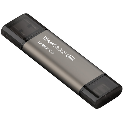 SSD portabil TeamGroup X2 MAX, 2TB, USB-C/A 3.1, Black-Gray