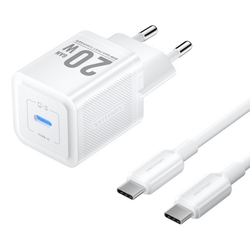 Incarcator retea Vention TZ-FEPW0-EU-01, 1 x USB-C, 20 W, White