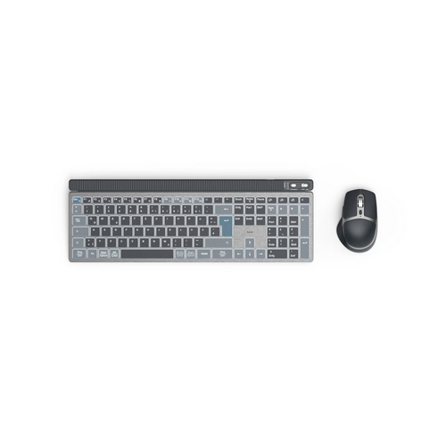 Kit Wireless Hama WKM-750 - Tastatura, USB Wireless/Bluetooth, Black-Grey + Mouse Optic, USB Wireless/Bluetooth, Black
