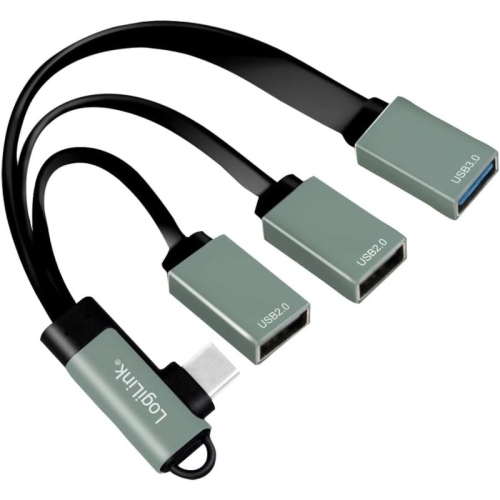 HUB USB Logilink UA0361, 2 x USB 2.0, 1 x USB 3.2 gen 1, Black-Gray