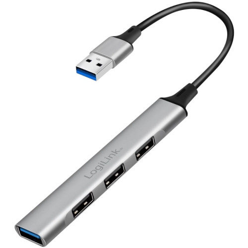 HUB USB Logilink UA0391, 3 x USB 2.0, 1 x USB 3.2 Gen 1, Silver