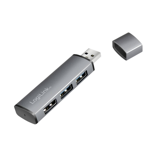 HUB USB Logilink UA0395, 1 x USB 2.0, 2 x USB 3.2 gen 2, Spaceship grey