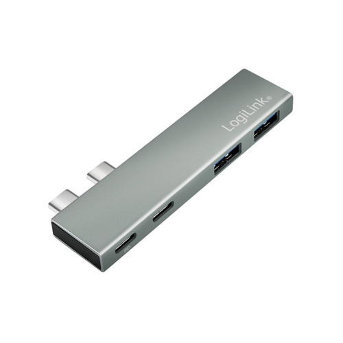 HUB USB Logilink UA0399, 2 x USB 3.2 gen 1, 2 x USB-C male, Silver