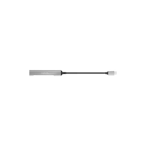 HUB USB Logilink UA0416, 3 x USB 3.2 gen 2, 1 x USB-C, Gray