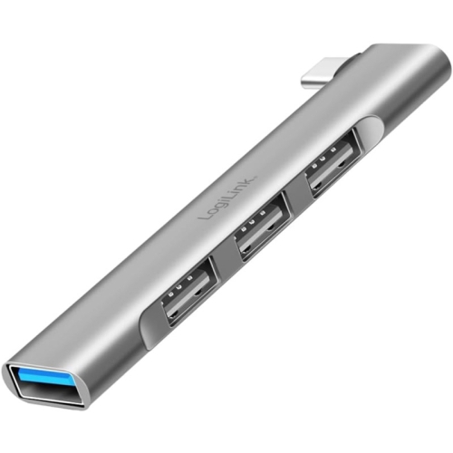 HUB USB Logilink UA0437, 3 x USB 2.0, 1 x USB 3.2 Gen 1, Silver