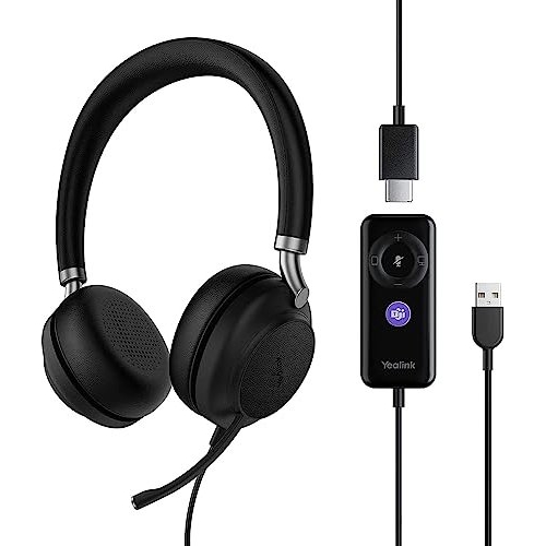 Casti cu microfon Yealink UH38 Dual Microsot Teams-BAT, Bluetooth/USB-C, Black