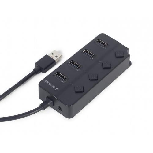 Hub USB Gembird UHB-U2P4P-01, 4x USB 2.0, Black