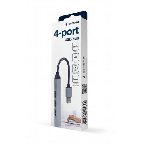 Hub USB Gembird UHB-U3P1U2P3-02, 3x USB 2.0, 1x USB 3.2 gen 1, Gray