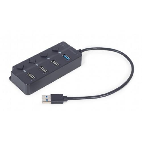 Hub USB Gembird UHB-U3P1U2P3P-01, 3x USB 2.0, 1x USB 3.1, Black