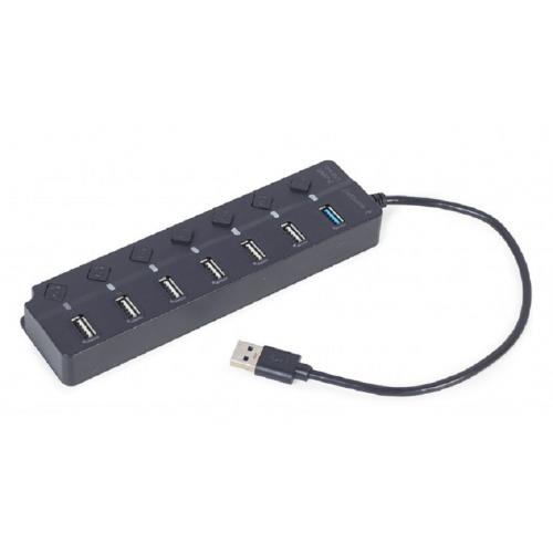 Hub USB Gembird UHB-U3P1U2P6P-01, 6x USB 2.0, 1x USB 3.1, Black