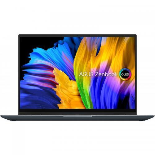 Laptop 2-in-1 ASUS ZenBook 14 Flip OLED UP5401EA-KN701R, Intel Core i7-1165G7, 14inch Touch, RAM 16GB, SSD 1TB, Intel Iris Xe Graphics, Windows 10 Pro, Pine Grey