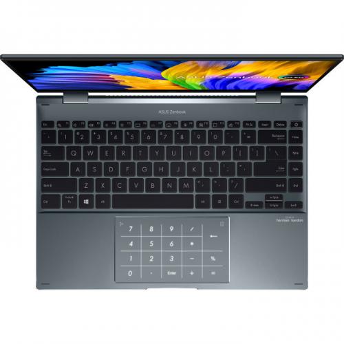 Laptop 2-in-1 ASUS Zenbook Flip OLED UP5401ZA-KN043X, Intel Core i7-12700H, 14inch Touch, RAM 16GB, SSD 1TB, Intel Iris Xe Graphics, Windows 11 Pro, Pine Grey