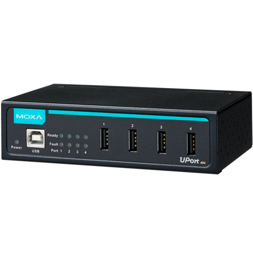 Hub USB Moxa UPORT 404/EU, 4 x USB 2.0, Black