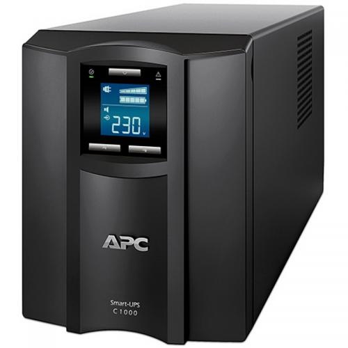 UPS APC Smart-UPS C line-interactive / sinusoidala 1000VA / 600W 8conectori C13, baterie APCRBC142, optional extindere garantie cu 1/3 ani(WBEXTWAR1Y R-SP-02/WBEXTWAR3YR-SP-02) with Smart Conect