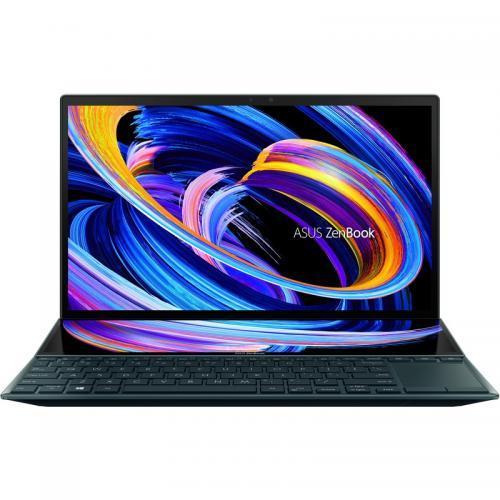 Laptop ASUS ZenBook Duo 14 UX482EA-HY222R, Intel Core i7-1165G7, 14inch, RAM 16GB, SSD 1TB, Intel Iris Xe Graphics, Windows 10 Pro, Celestial Blue